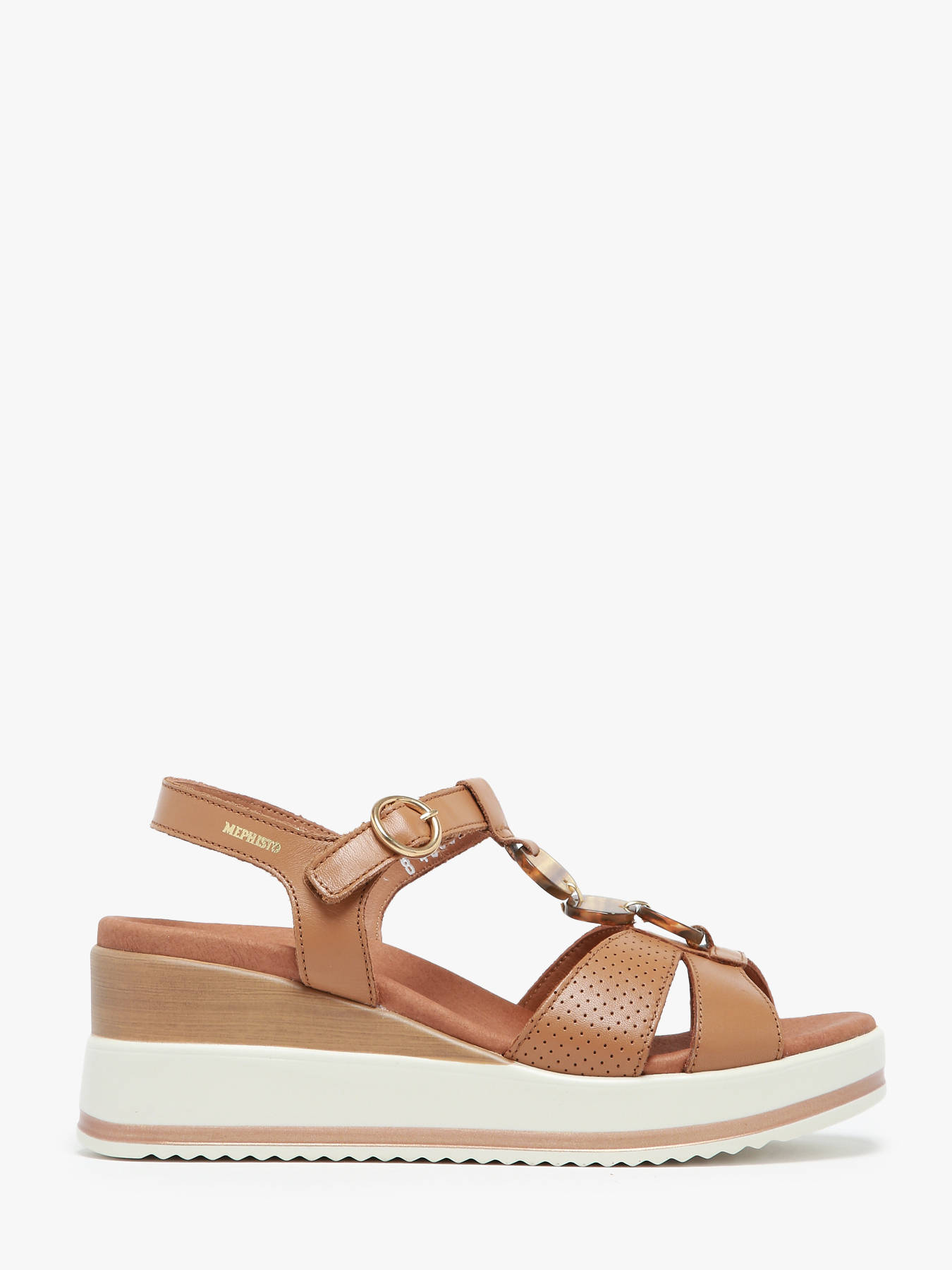 Sandales talon compens en cuir MEPHISTO