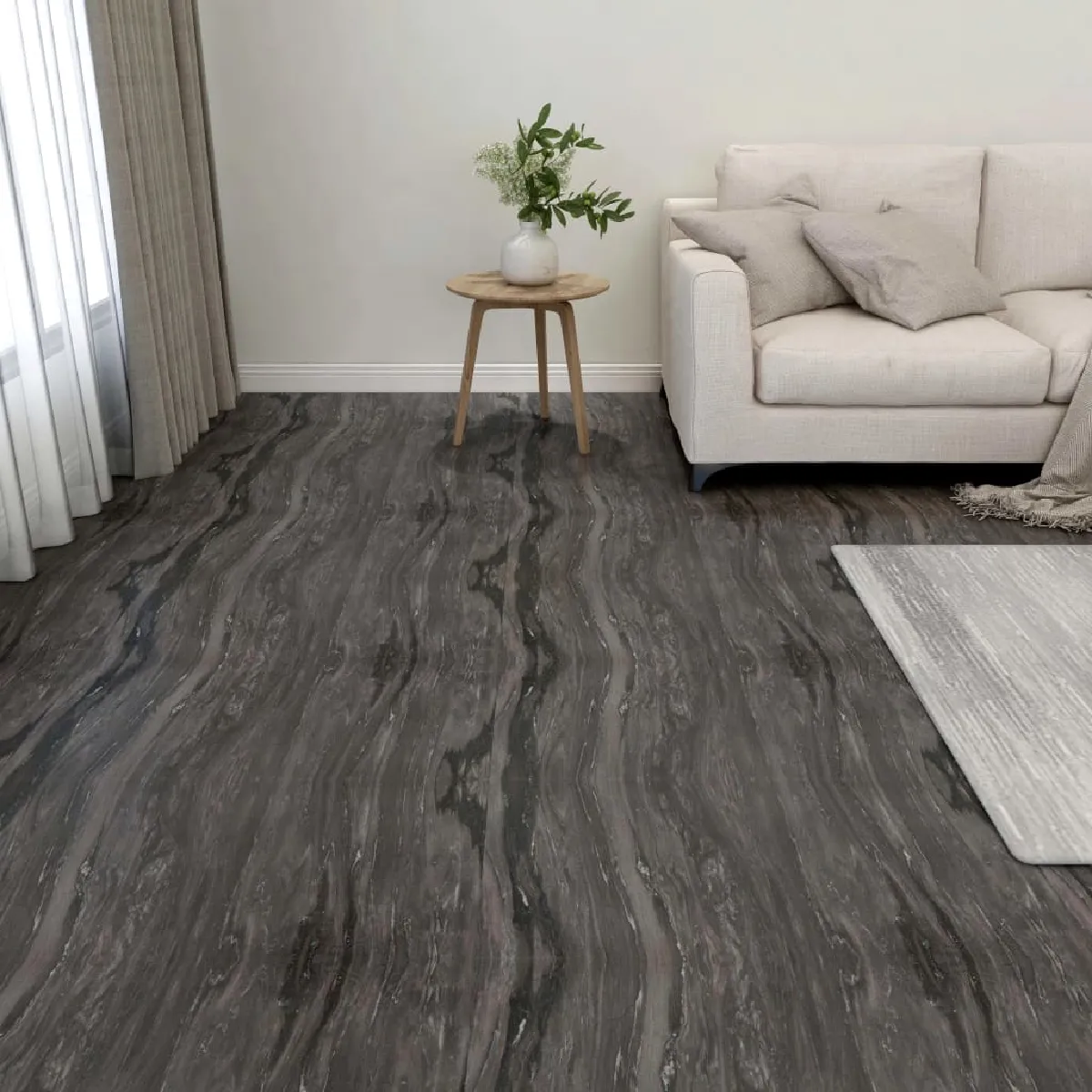 vidaXL Dalles PVC Autoadhésives 1,86m² Gris Foncé