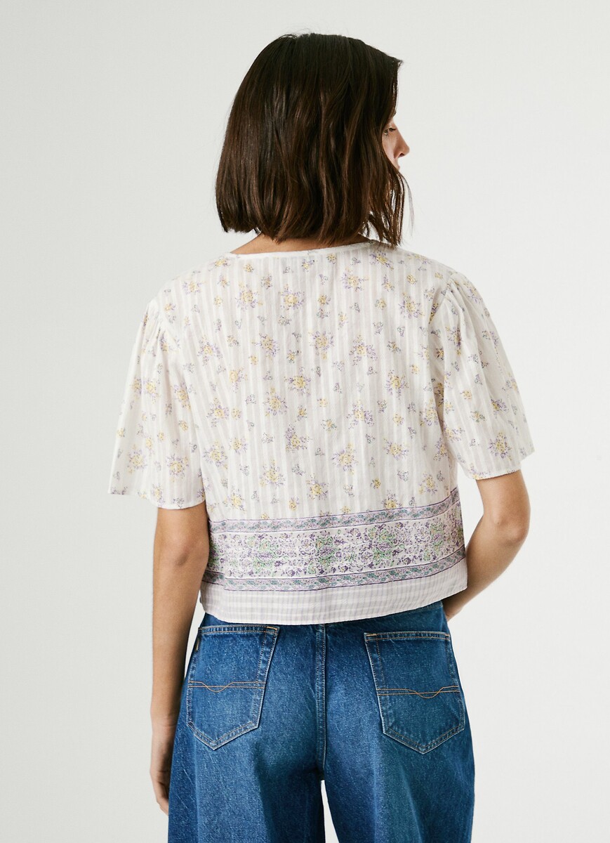 PEPE JEANS<br>Blusa de manga curta com laços