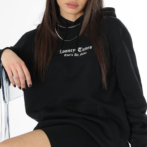 Sweat Capuche Femme Taz Graff Noir