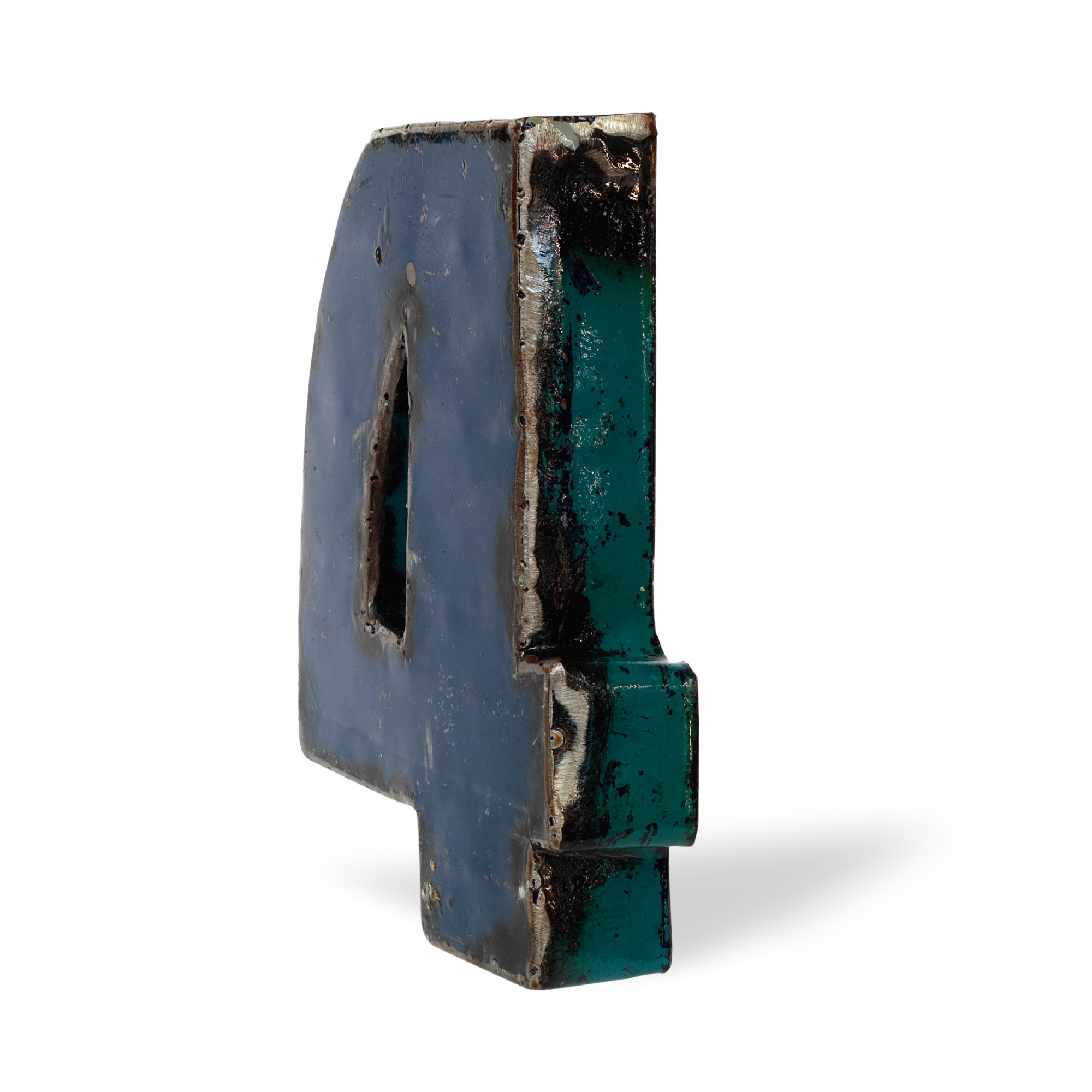 Metallziffer '4', multicolor, T 14 cm, B 20 cm, H 4 cm von fischer's lagerhaus
