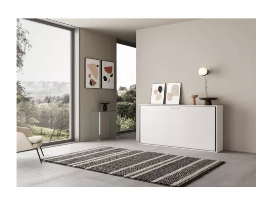 Lit escamotable horizontal blanc Bounto 85x185-