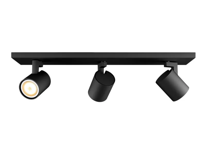 Philips Hue White ambiance Runner - Spotlys - LED-spot lyspære x 3 - GU10 - total: 15 W (tilsvarende 150 W) - varmt til køligt hvidt lys - 2200-6500 K - tredobbelt - sort