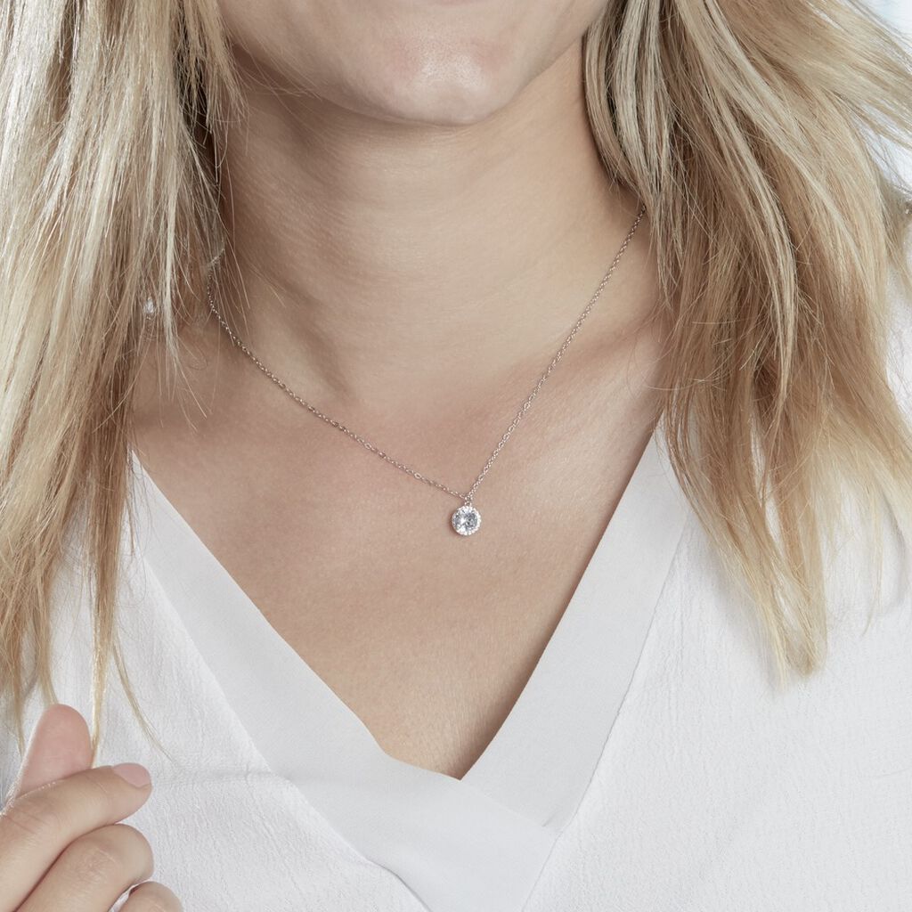 Collier Havoise Argent Blanc Oxyde De Zirconium