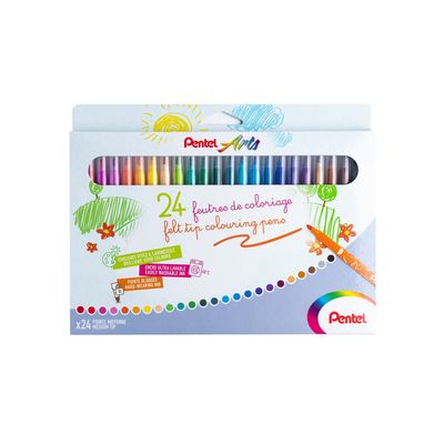 Pentel Arts - Boite de 12 feutres de coloriage - encre ultra-lavable SCS2E-24