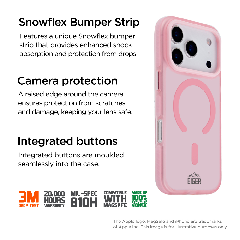 iPhone 17 Pro MagSafe Blizzard Case GRS Schutzhülle aus Recycelten Materialien (EGCA00918) - Pink