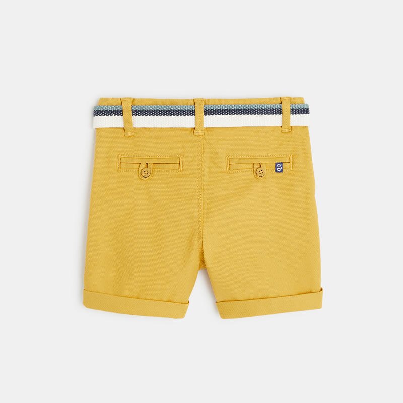 Short fantaisie ceinture tissée jaune bébé garçon Jaune