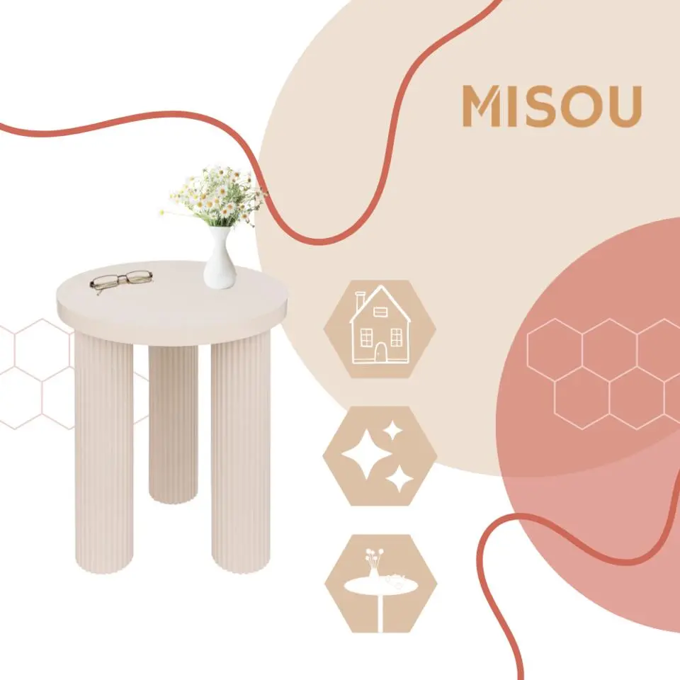 MISOU Bijzettafel Rond - Beige