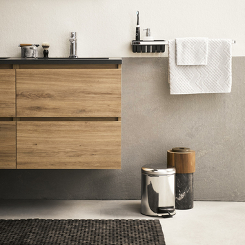 Tiger Karlo badkamermeubel 120cm chalet eik met zwart wastafelblad