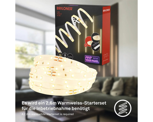 Pimp je Panel LED Stripe Extension Set aan/uit 500 lm 3000 K 2,6 m 230V geschikt voor akoestische panelen