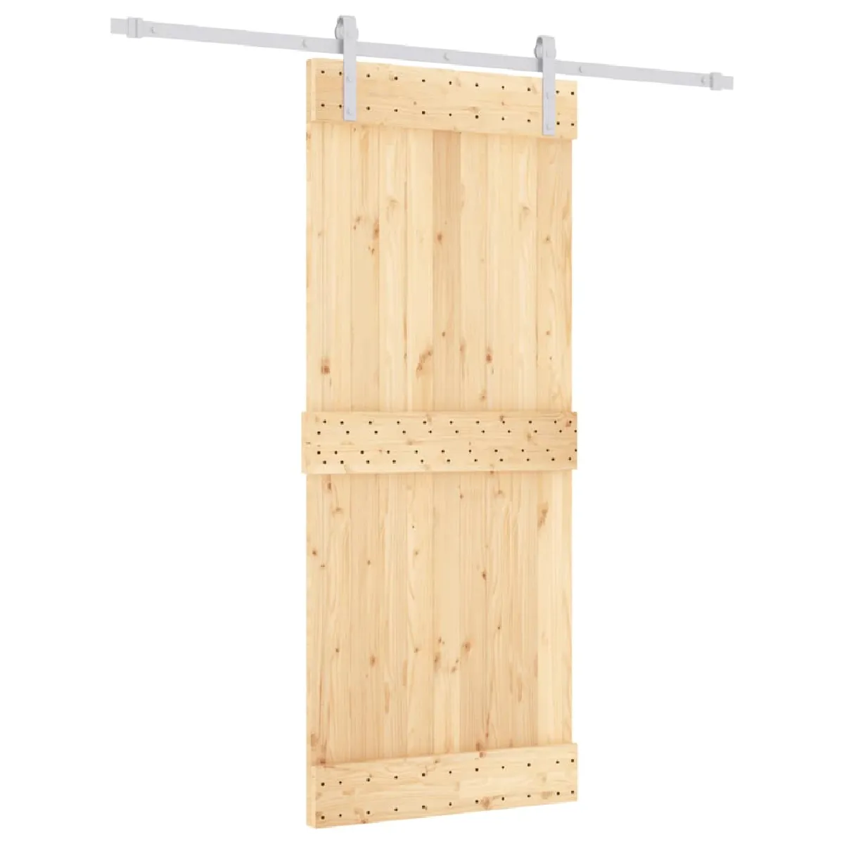 vidaXL Porte coulissante et kit de quincaillerie - 85x210 cm - Pin massif