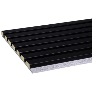 Lattenwand Decowall Acoustic zwart 260x30cm,2 stuks (1.56m2)