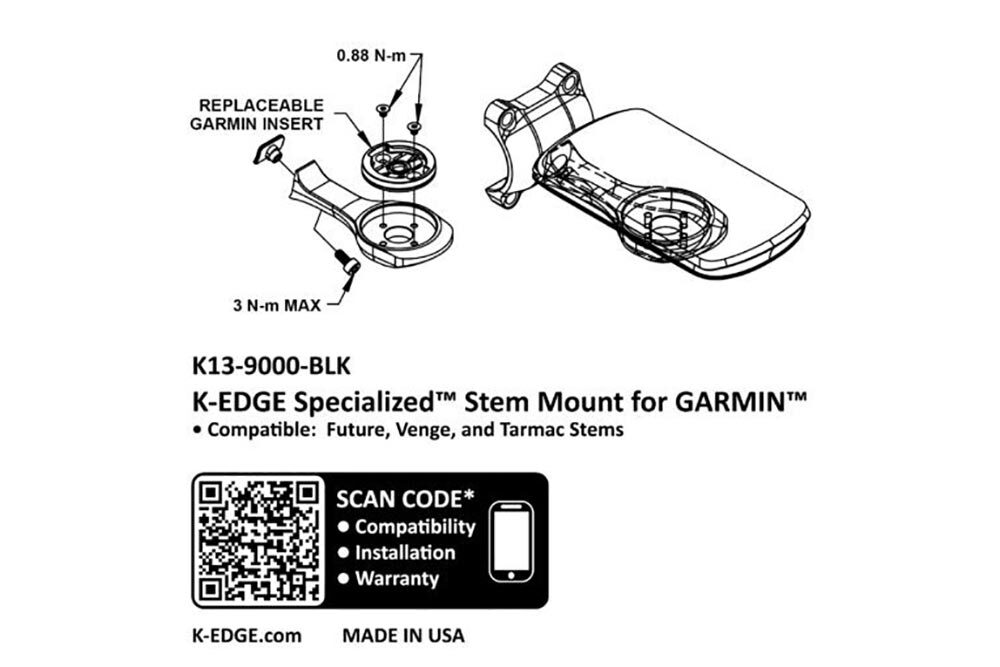 K-Edge Garmin Future Mount Zwart