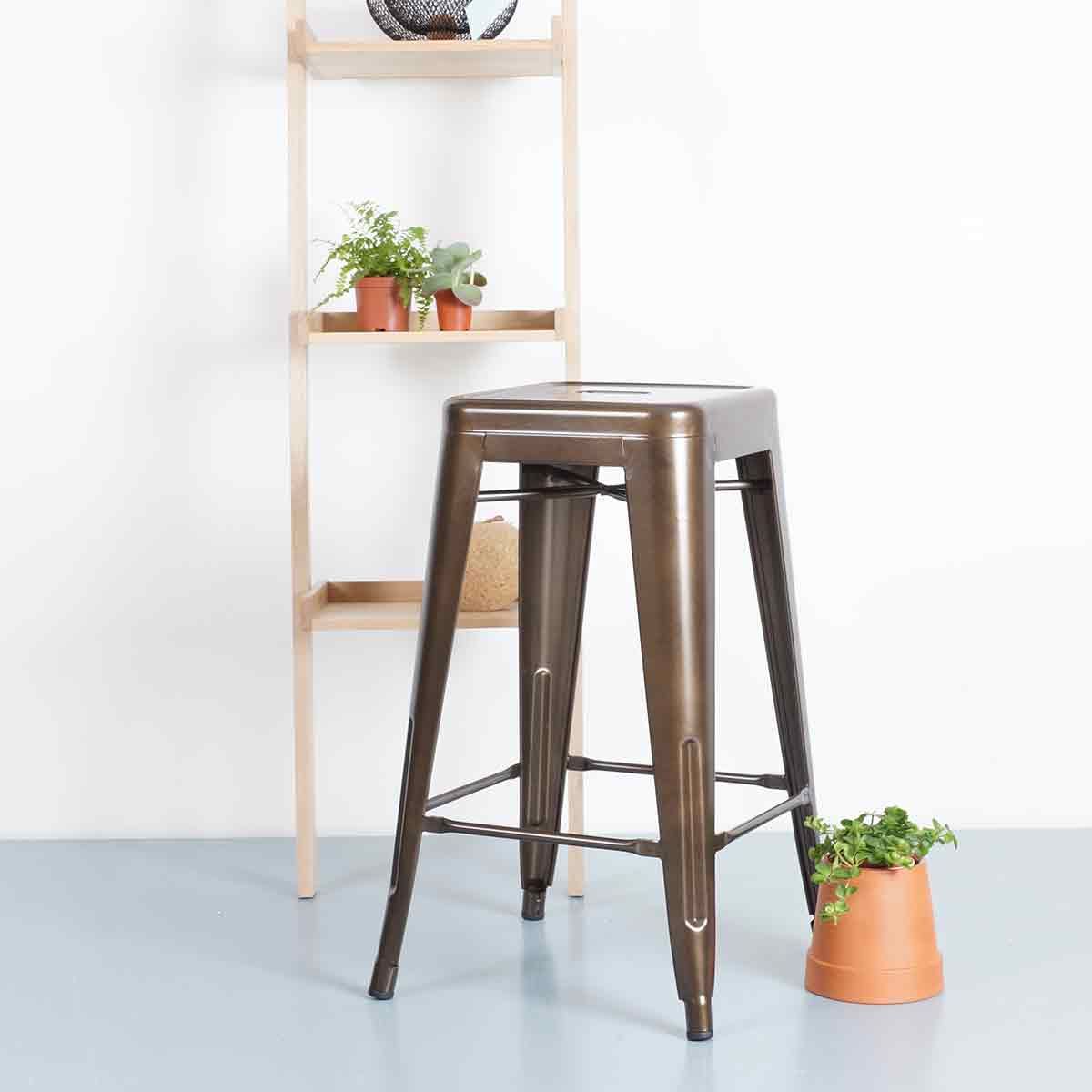 Metalen barkruk Café (zithoogte 65 cm) Zwart