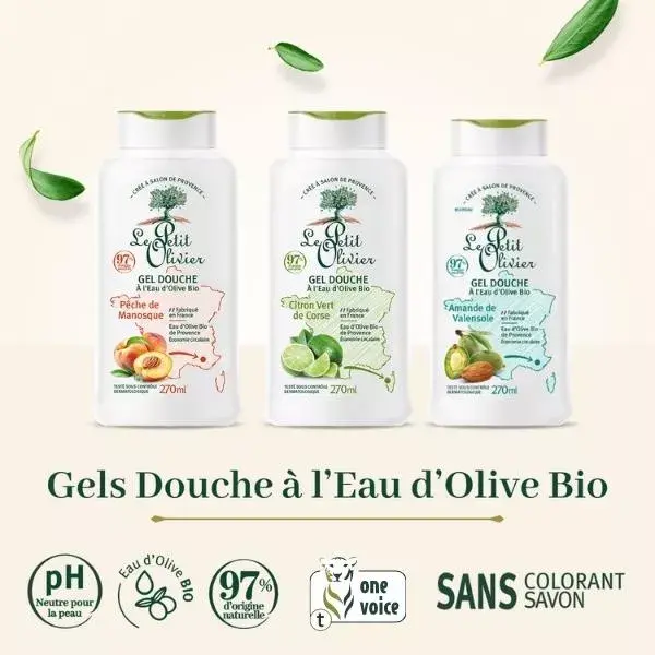 Le Petit Olivier - Gel de Banho - Amêndoa da Valensole - Sem Sabão 270ml