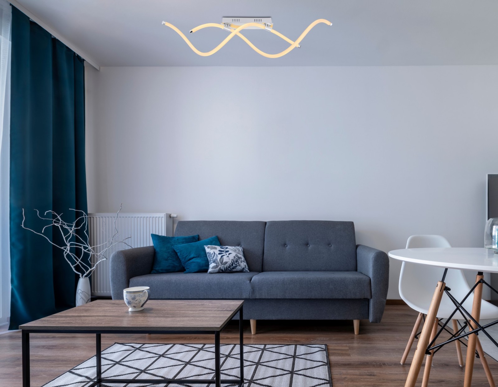 LED-Deckenleuchte - opal-weiß - 102 cm