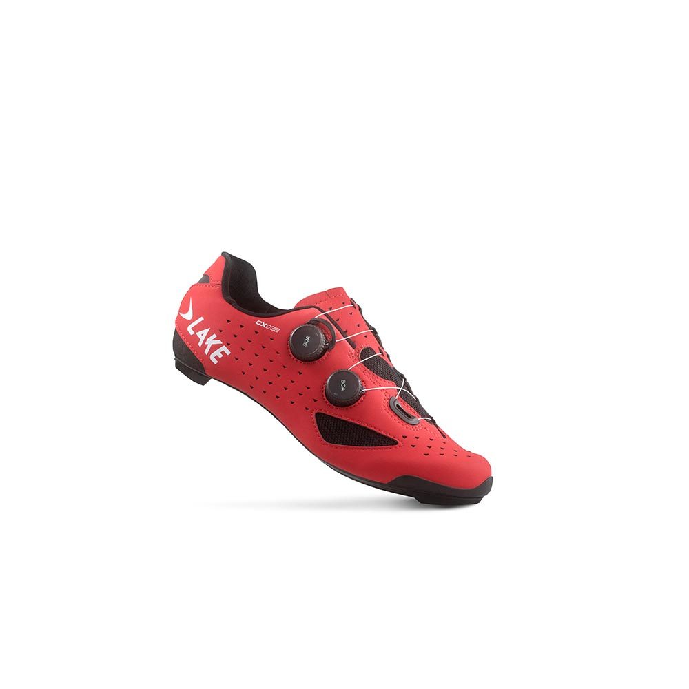 Lake CX238 Wide Wielrenschoenen Rood/Wit Heren