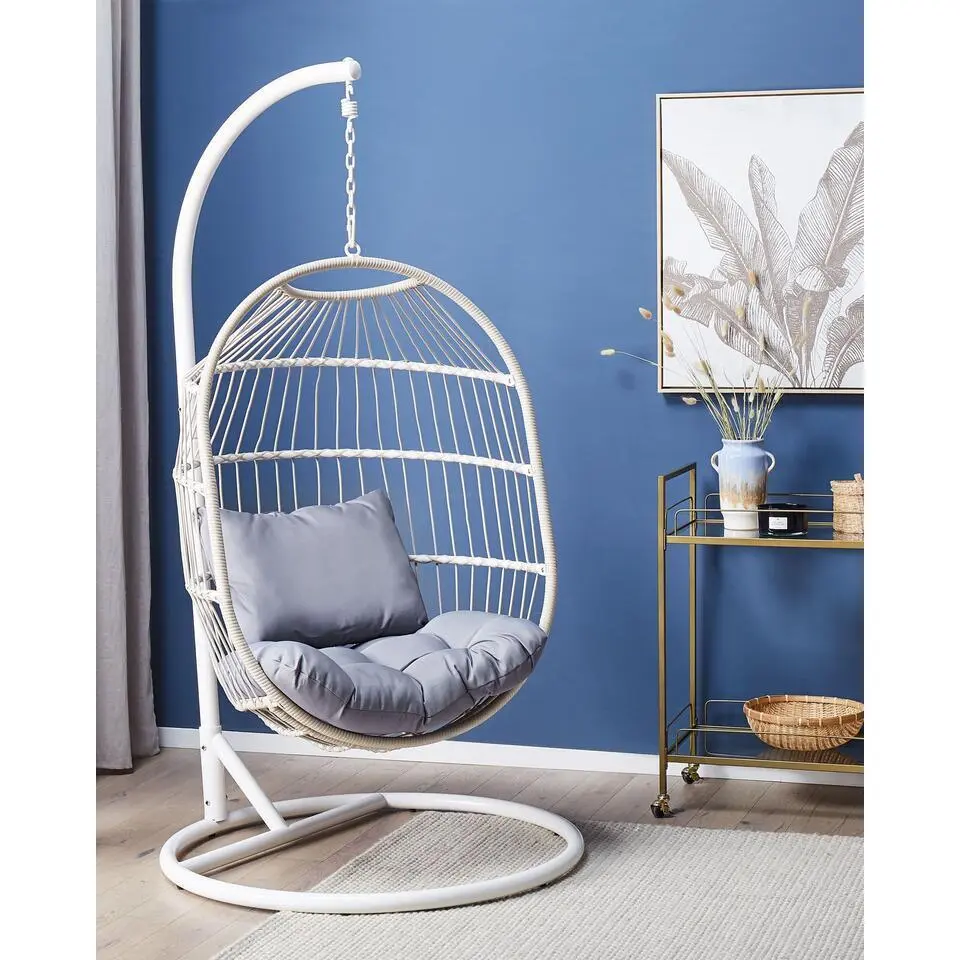 ALBA - Hangstoel - Wit - PE rotan