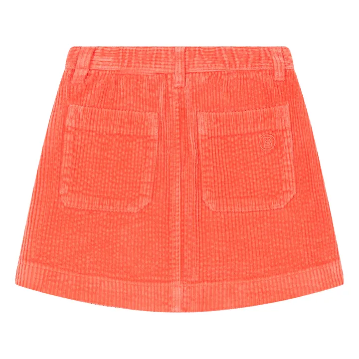 SMALLABLE BASICS Jupe Courte Fille avec Boutons en Velours Côtelé | Corail