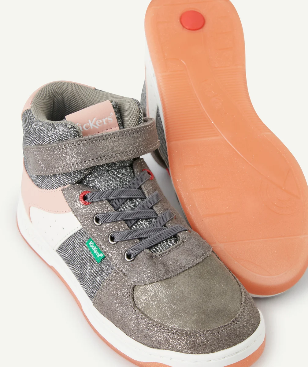 KICKERSBASKETS KICKALIEN FILLE GRIS ROSE COULEUR ARGENTÉE