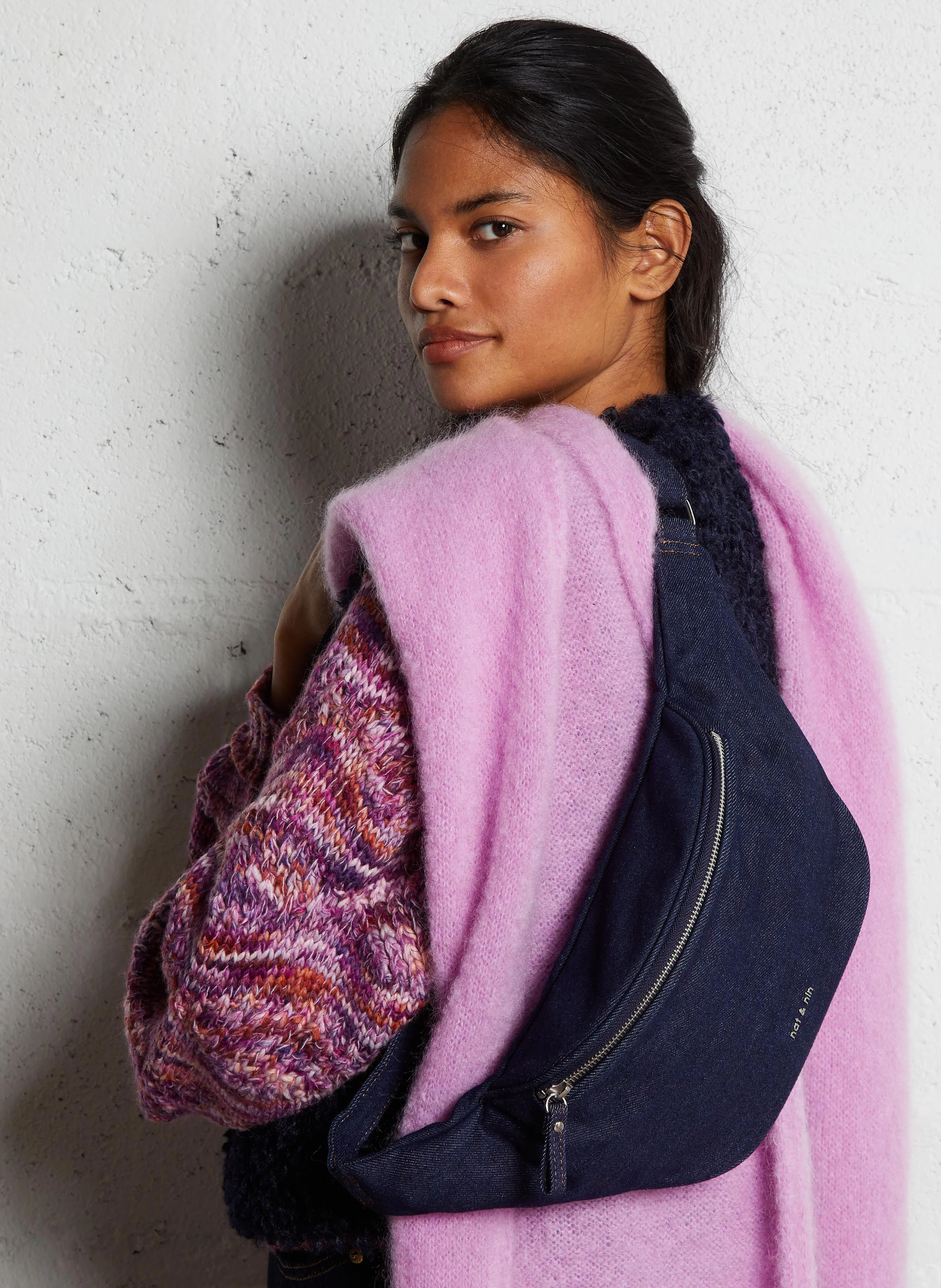 TRACY - Sac banane en denim de coton | Bleu