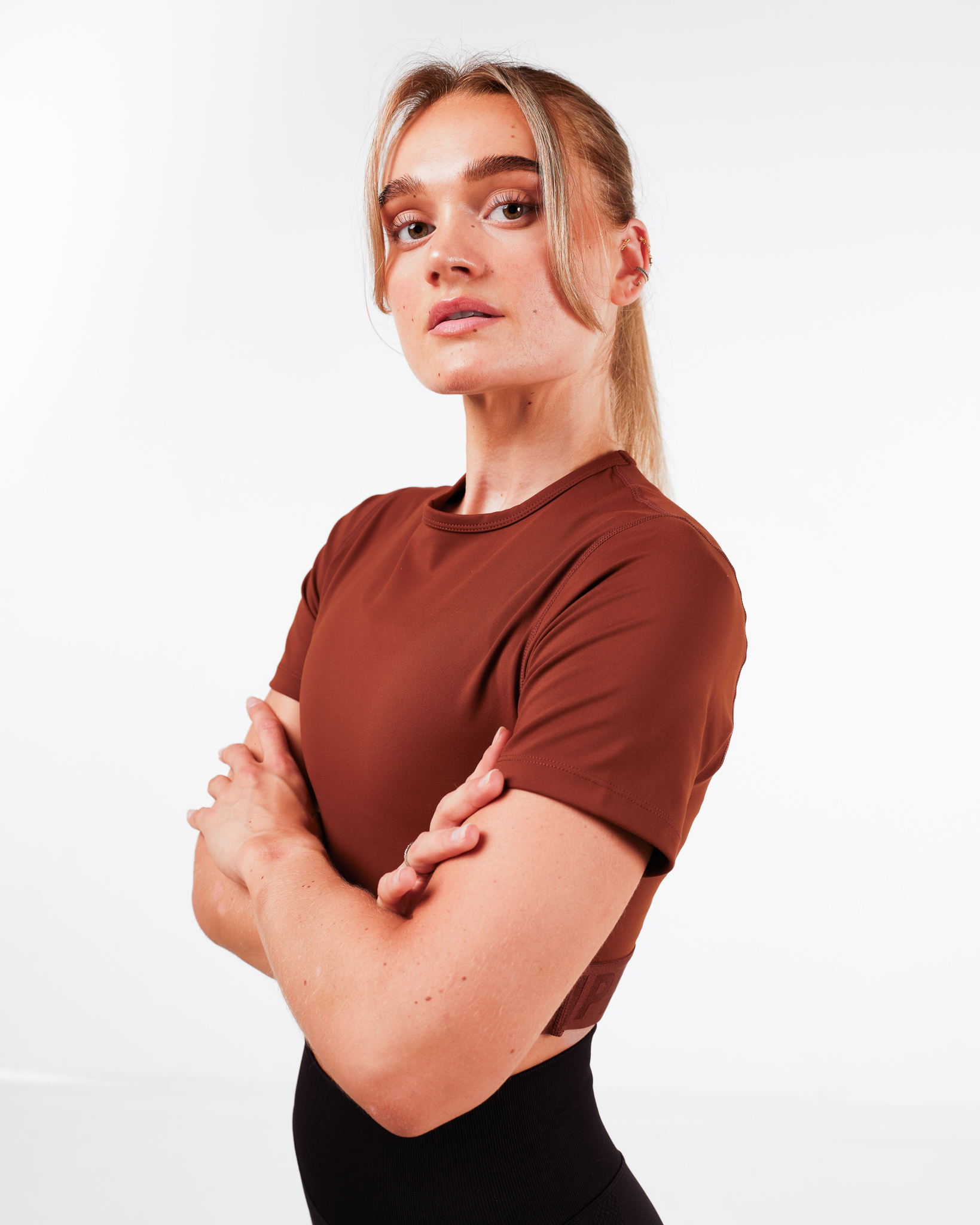 Bumpro Lively Crop Tee Brown Chocolate
