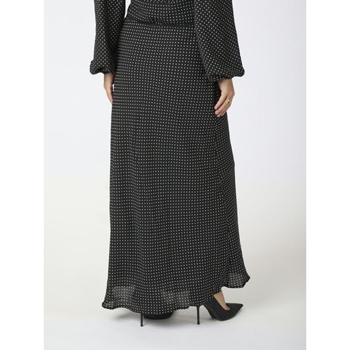 Neo Noir Lola Dot Long Nederdel, Black, 42