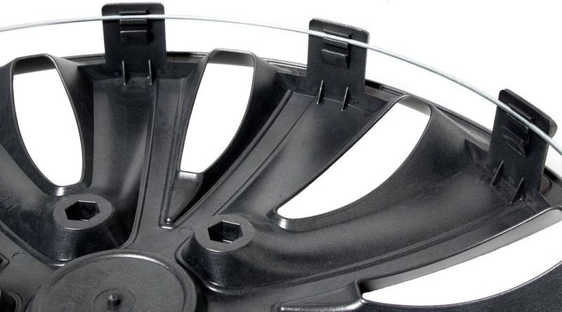 Versaco - Wieldoppenset - Zwart/Zilver - 14 Inch - Set van 4 Stuks