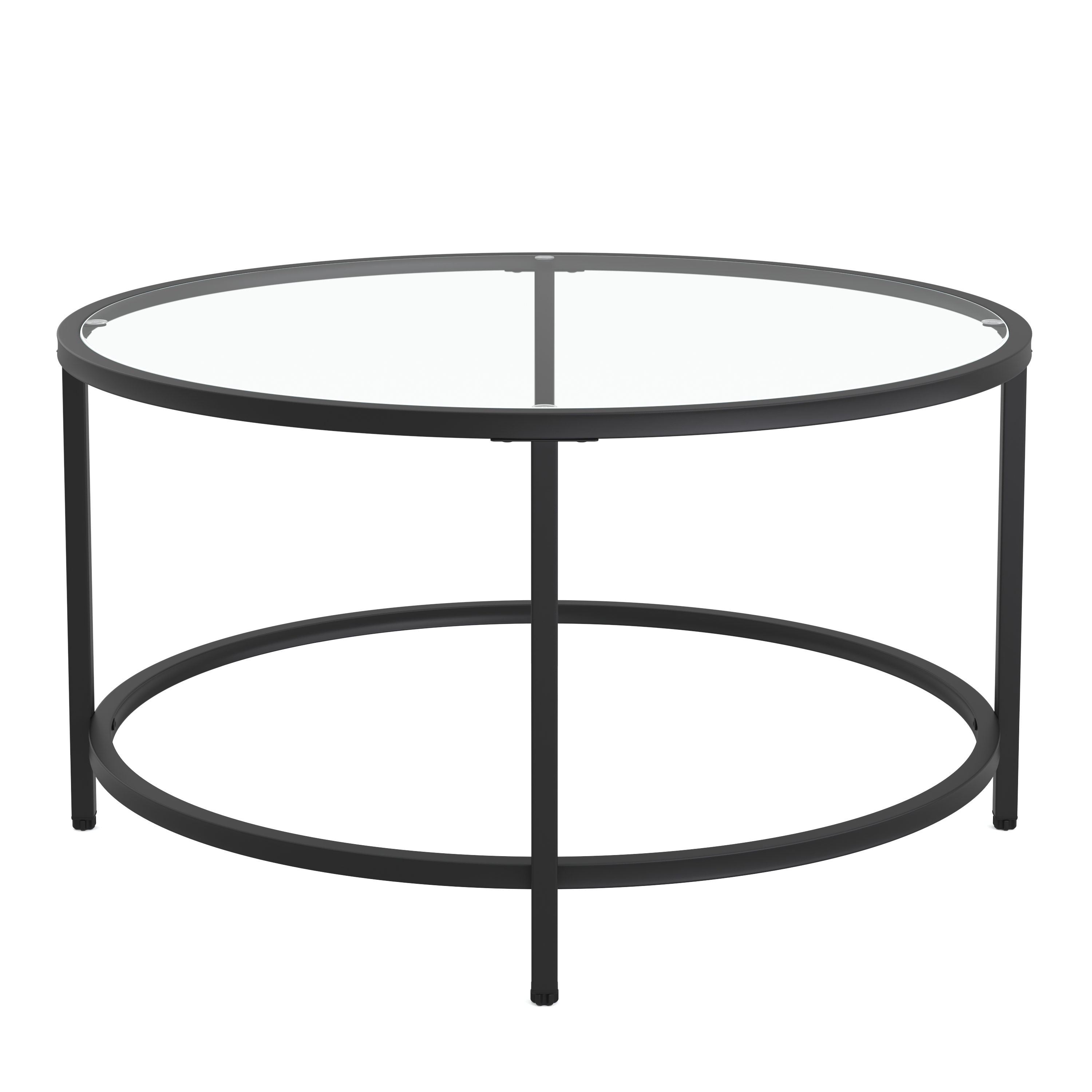 Beistelltisch Glas TYRO rund 84 cm schwarz