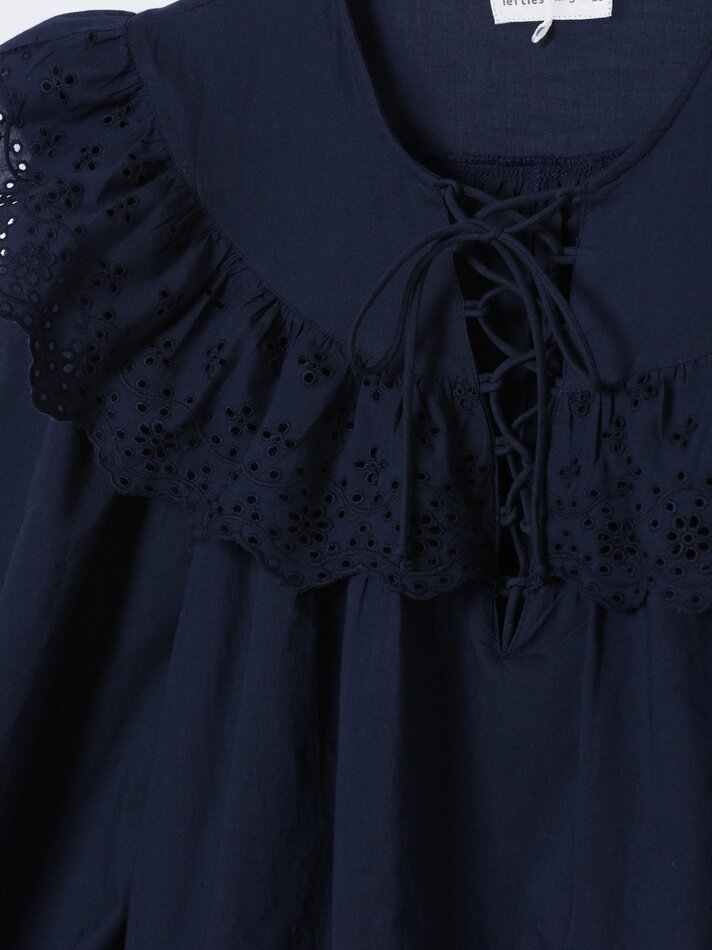 Blusa com detalhe de babado - Azul escuro