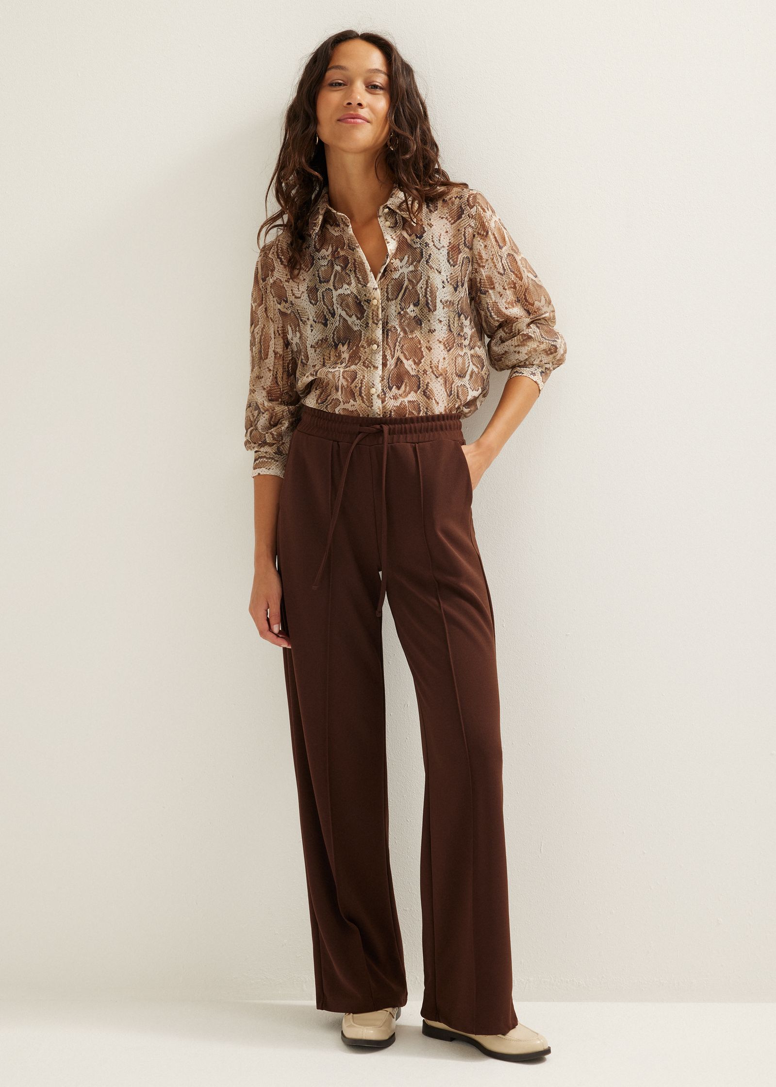 Wijde broek met pintuck