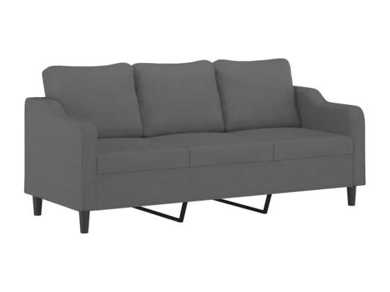 Ensemble de canapés 3 pcs avec coussins Gris foncé Tissu