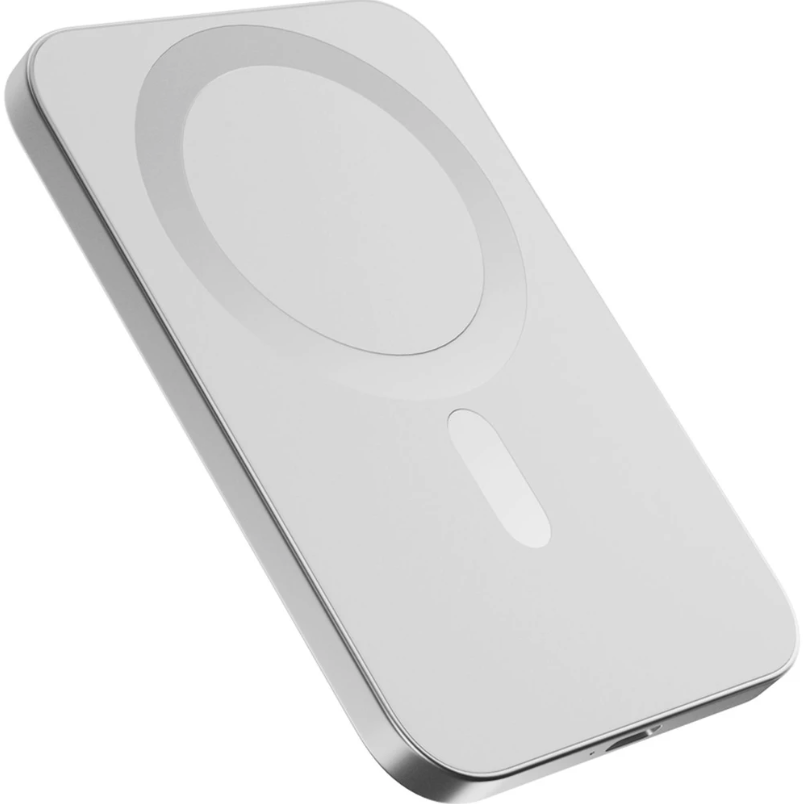(7.5W) 3000mAh Alu Mag  EM31 Powerbank USB C Ladegerät Slim MagSafe UltraPack Qi2 Wireless Charger PD (‭9915112100084‬) - Silver