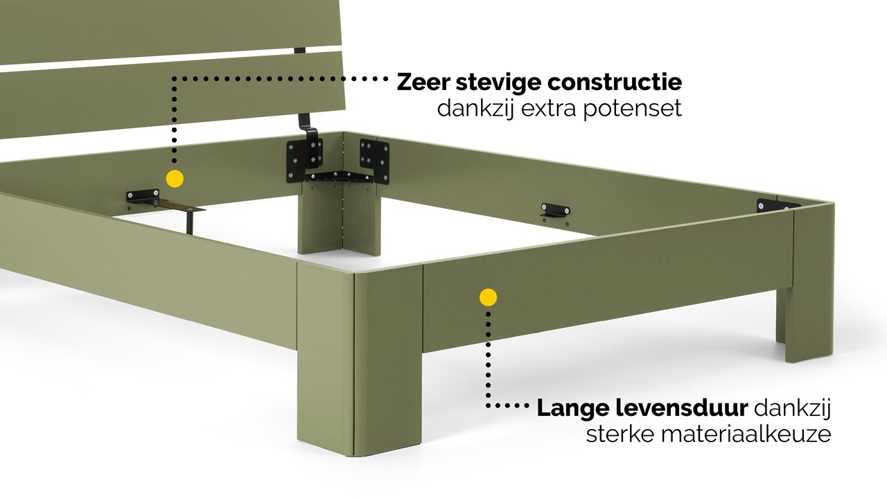 Bed Fresh met hoofdbord rietgroen