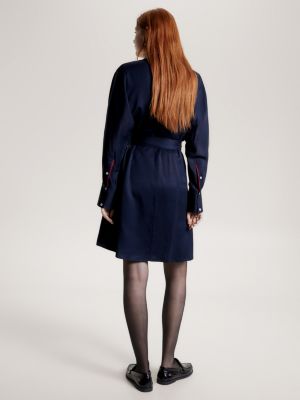 Vestido camisa curto com cinto