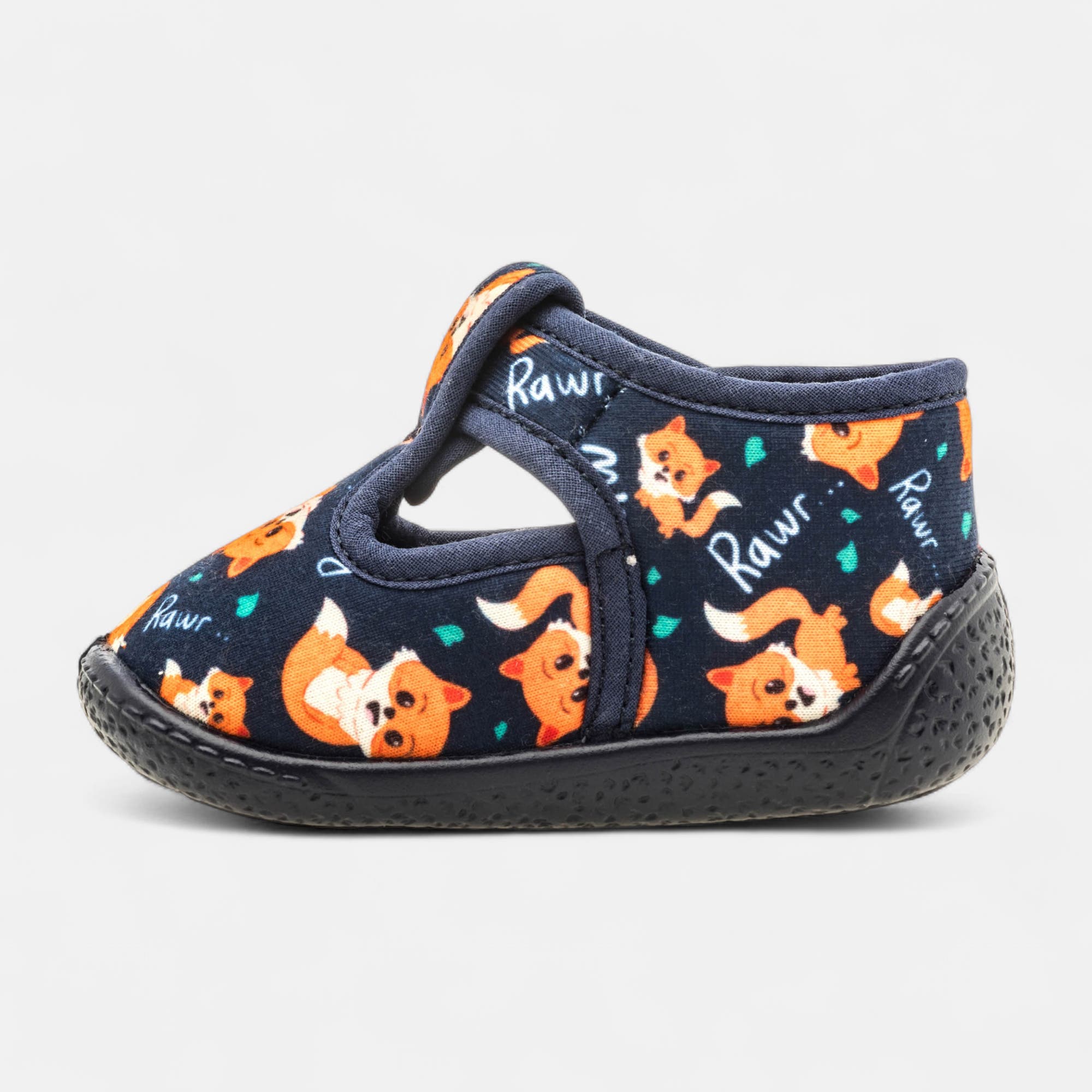Pantoufles attaches velcros Bébé garçon bleu marine
