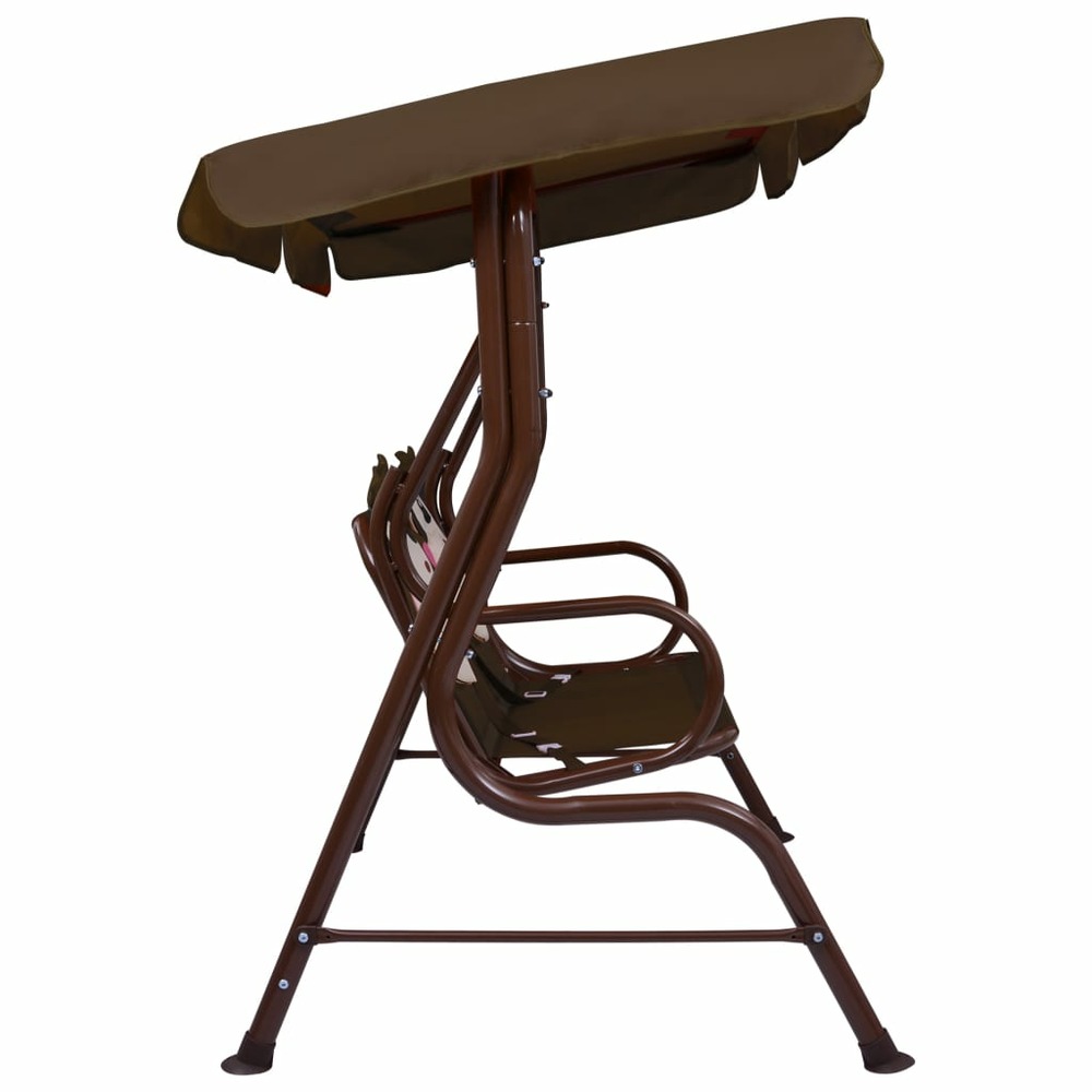 Balancelle pour enfants marron 115x75x110 cm tissu