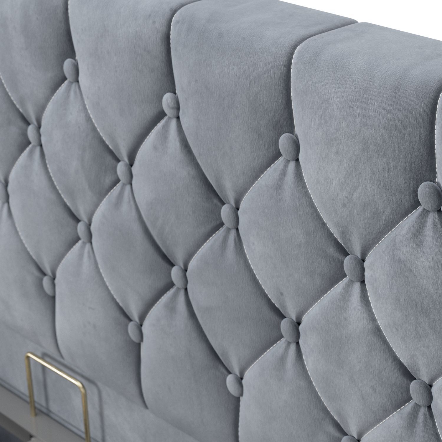 Juskys Polsterbett Nizza 120x200 cm – Matratze, Stauraum & LEDs - Samtbezug mit Steppung - Grau