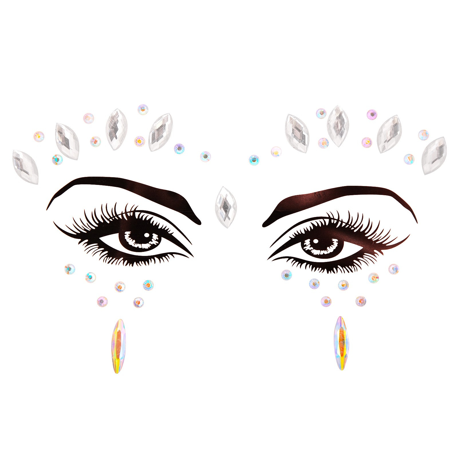 Strass Festival Gesichts- und Körper Aufkleber Temporary Tattoo Haut Sticker - Style 10