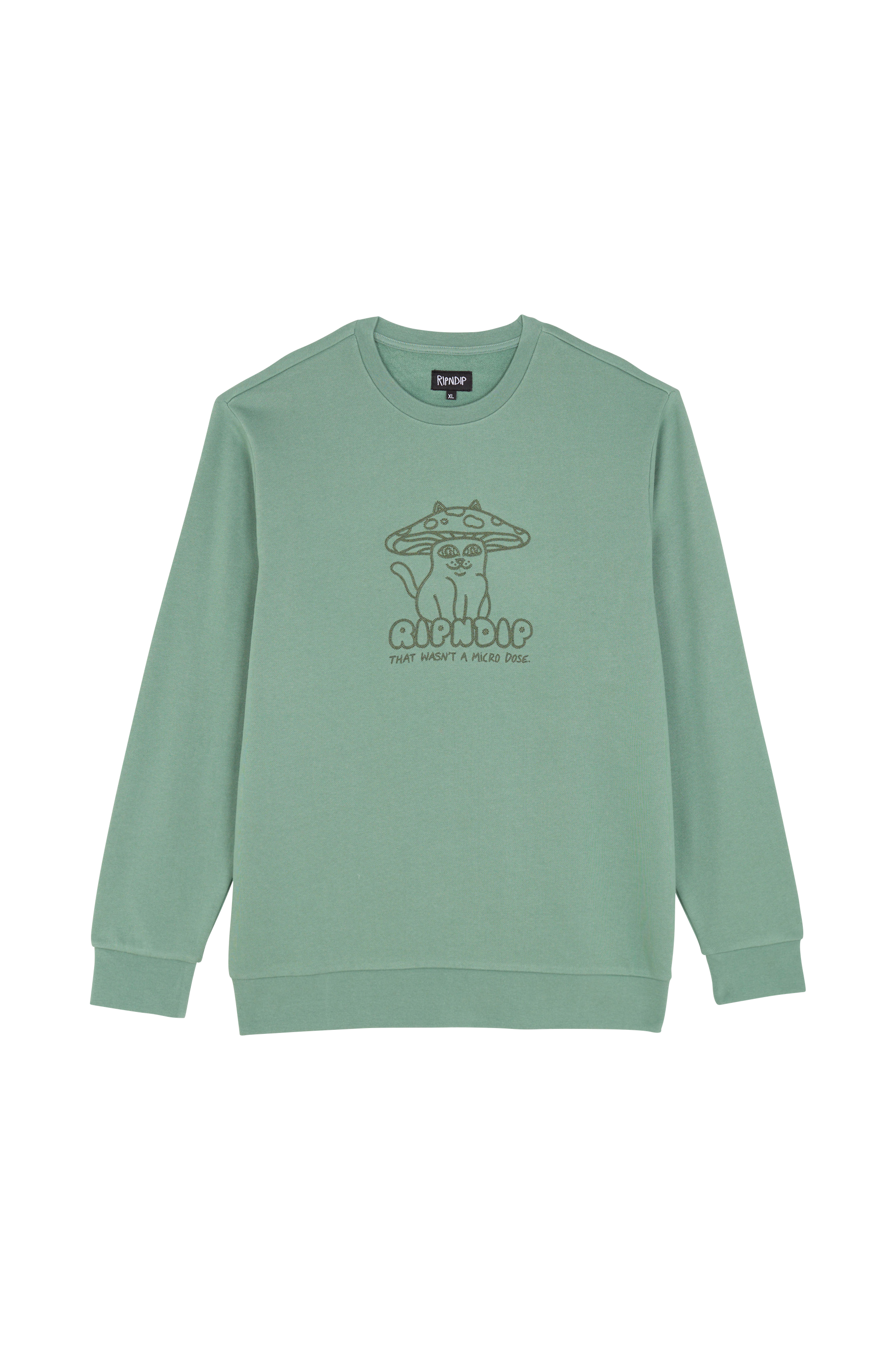RIPNDIP Sweatshirt Shroom Cat Crewneck Sweater Vert