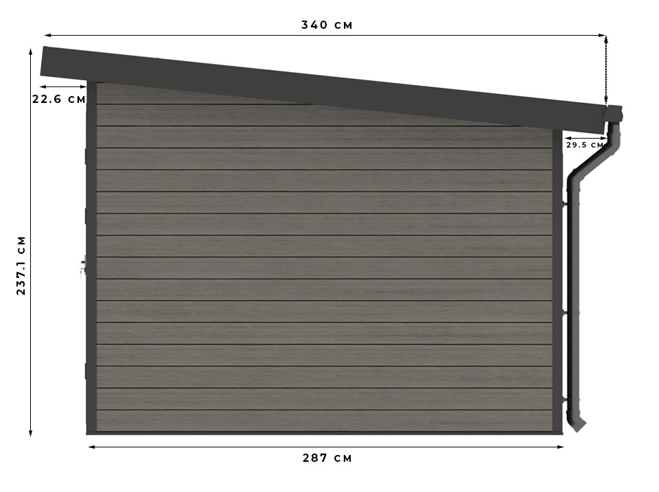 Abri de jardin composite sintra - 9m2 gris - epaisseur des madriers : 28mm - garanti 20 ans - aluminium - cabanon