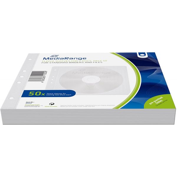 Mediarange Bolsas Arquivo CD Plastico p/ 2 Discos Pack 50 - BOX60