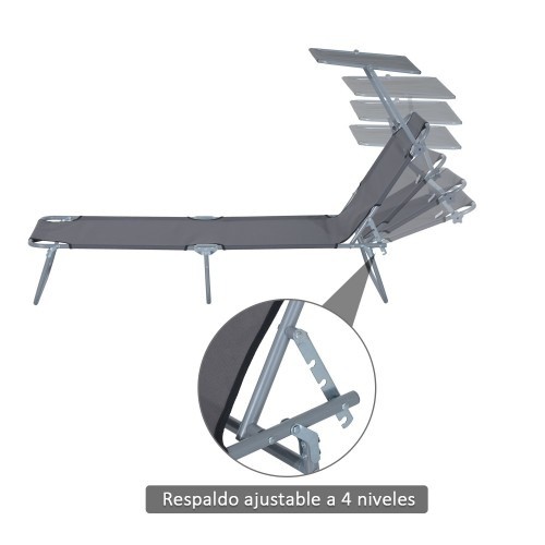 Espreguiçadeira dobrável para exterior Outsunny, cinza