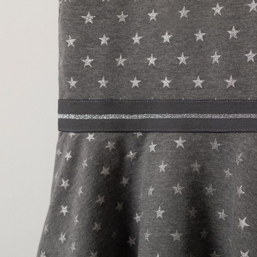 Robe manches courtes imprimée all-over - Gris foncé