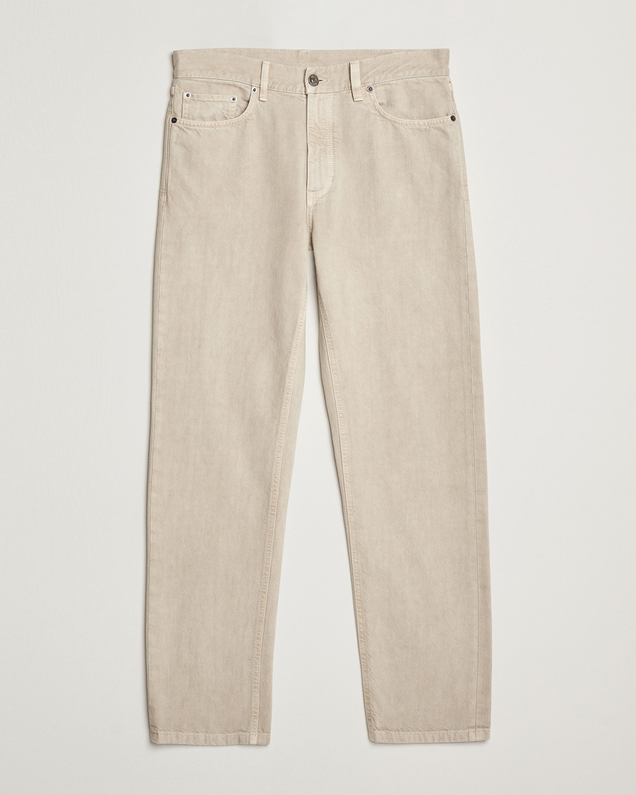 Zegna 5-Pocket Marbled Denim Pants Beige