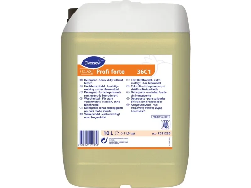 Tøjvask, Diversey CLAX Profi Forte 36C1, 10 l, flydende, hvidt, uden farve