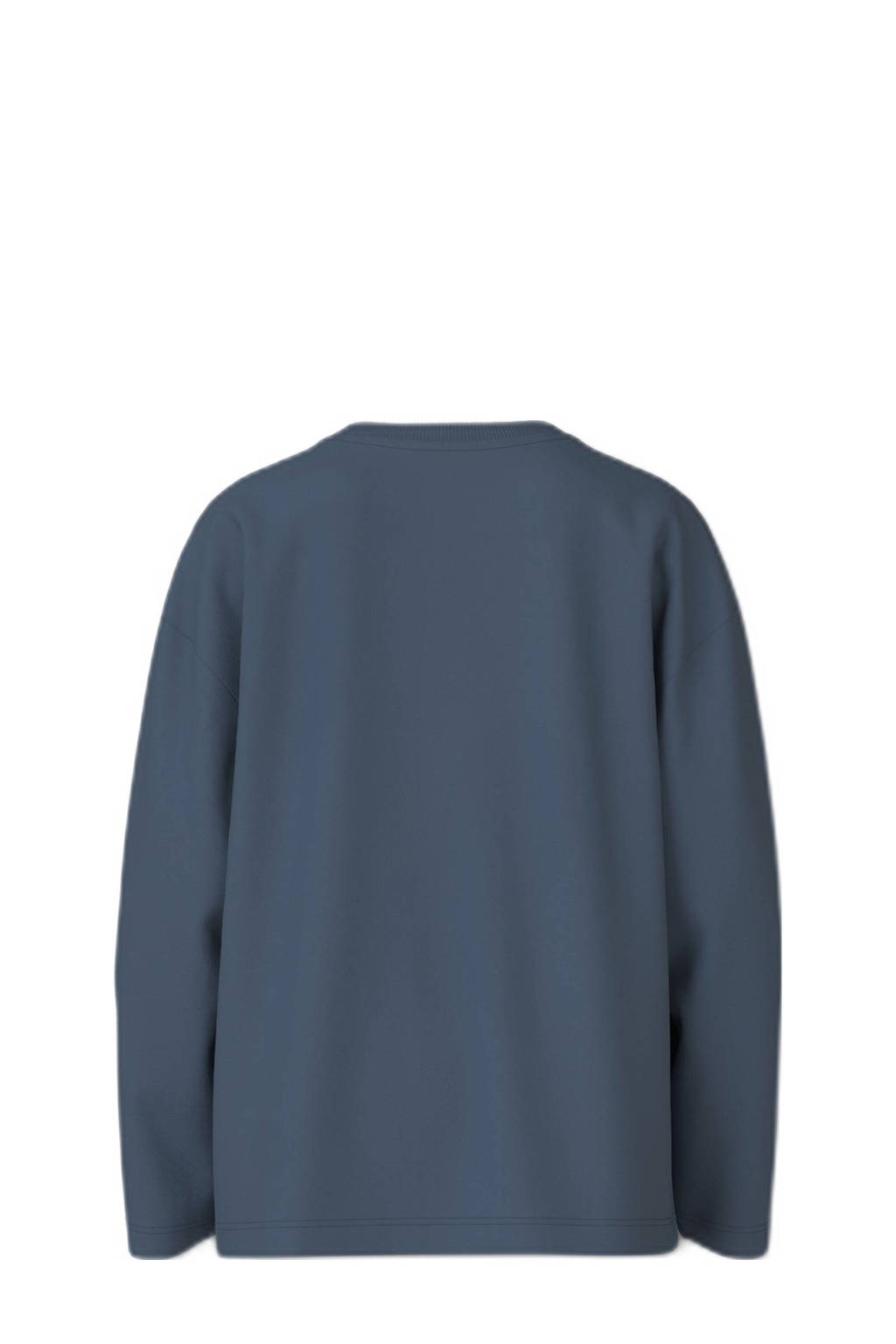 NAME IT longsleeve NKMVICTOR met printopdruk middenblauw