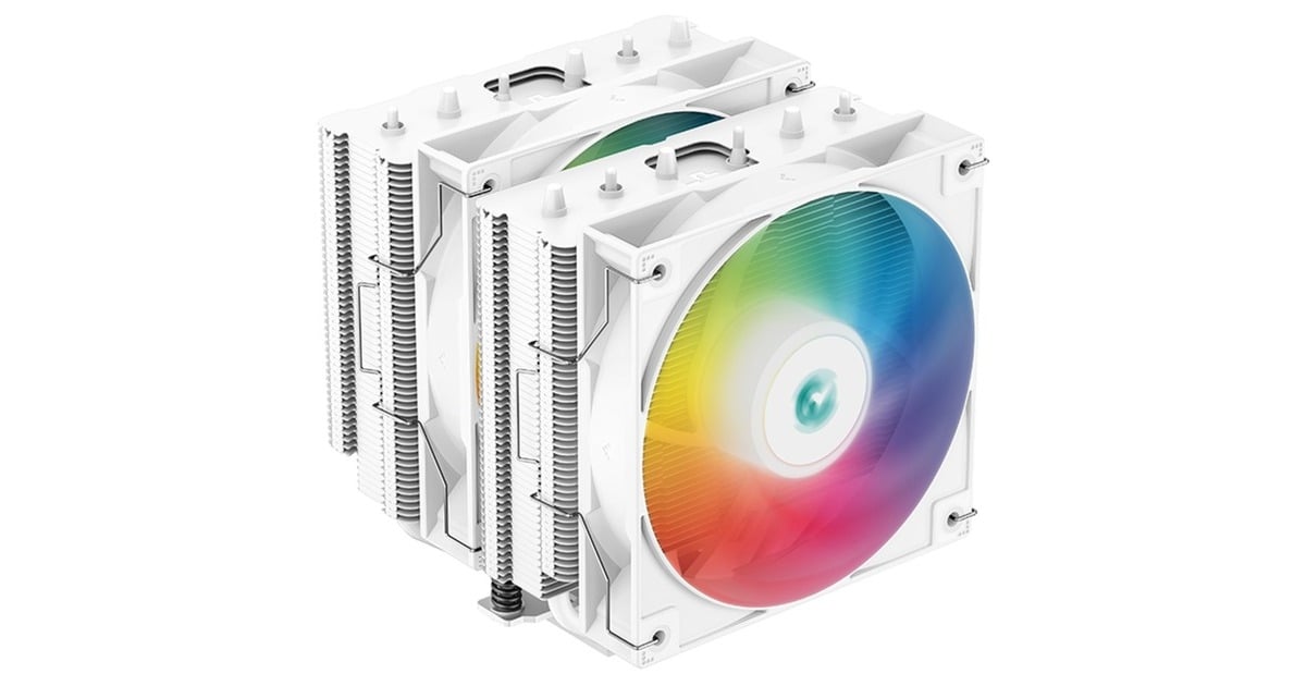 DeepCoolAG620 WH ARGB CPU-koeler  (Wit, 4-pin PWM, RGB led)