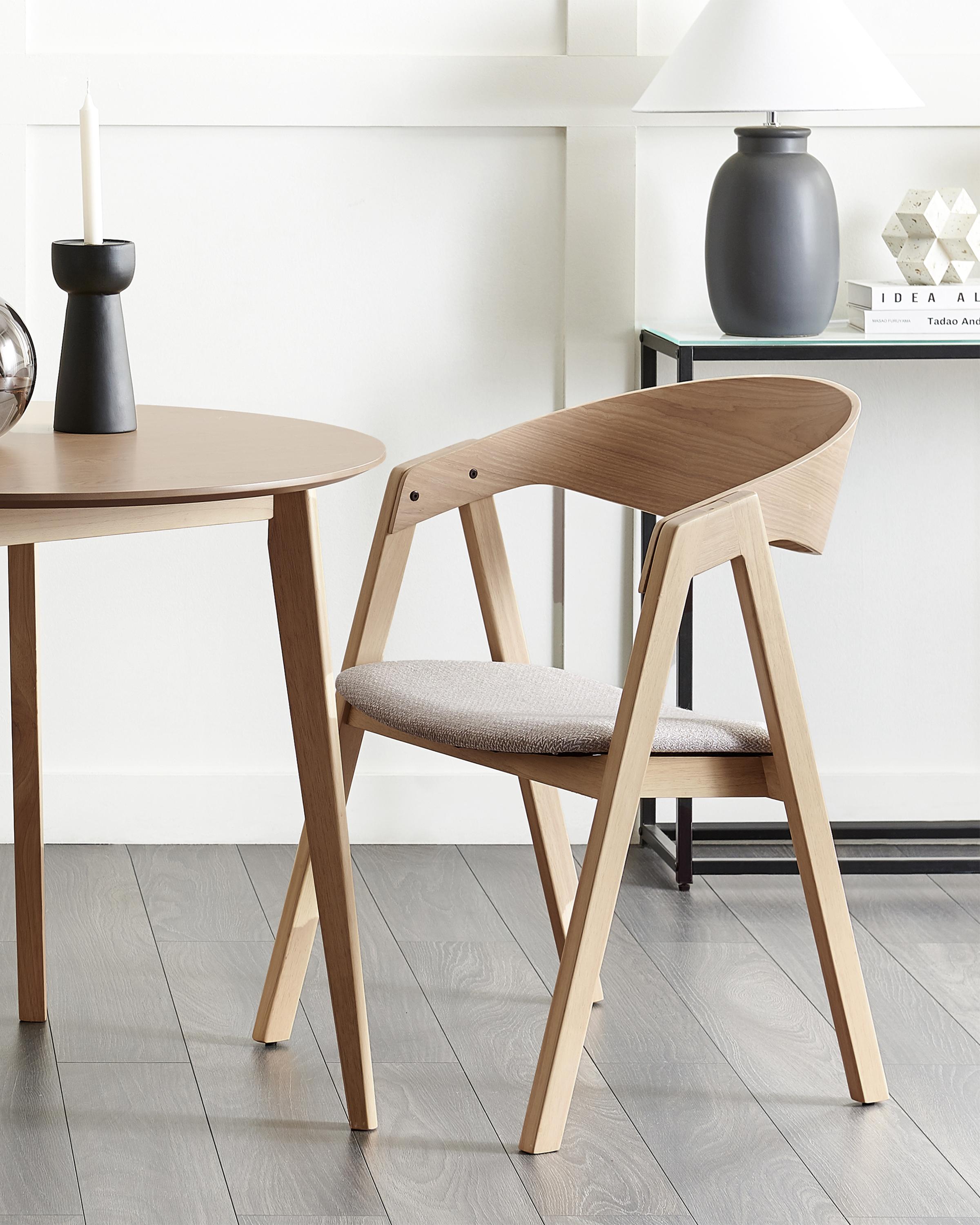 Set van 2 eetkamerstoelen YUBA Hout Lichtgrijs