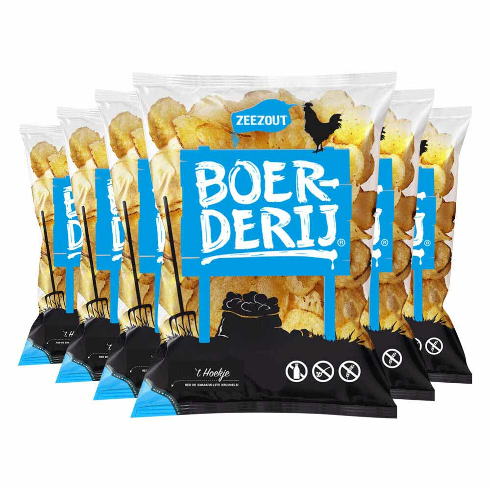 6x Boerderij Chips Zeezout 190 gr